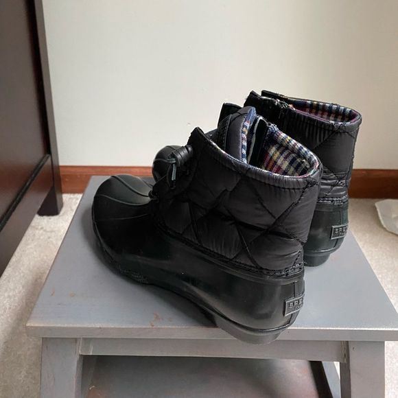 SPERRY Women 85529 Plaid Lined Waterproof Saltwater Quilted Duck Boots NEW NWOB - Picture 5 of 12